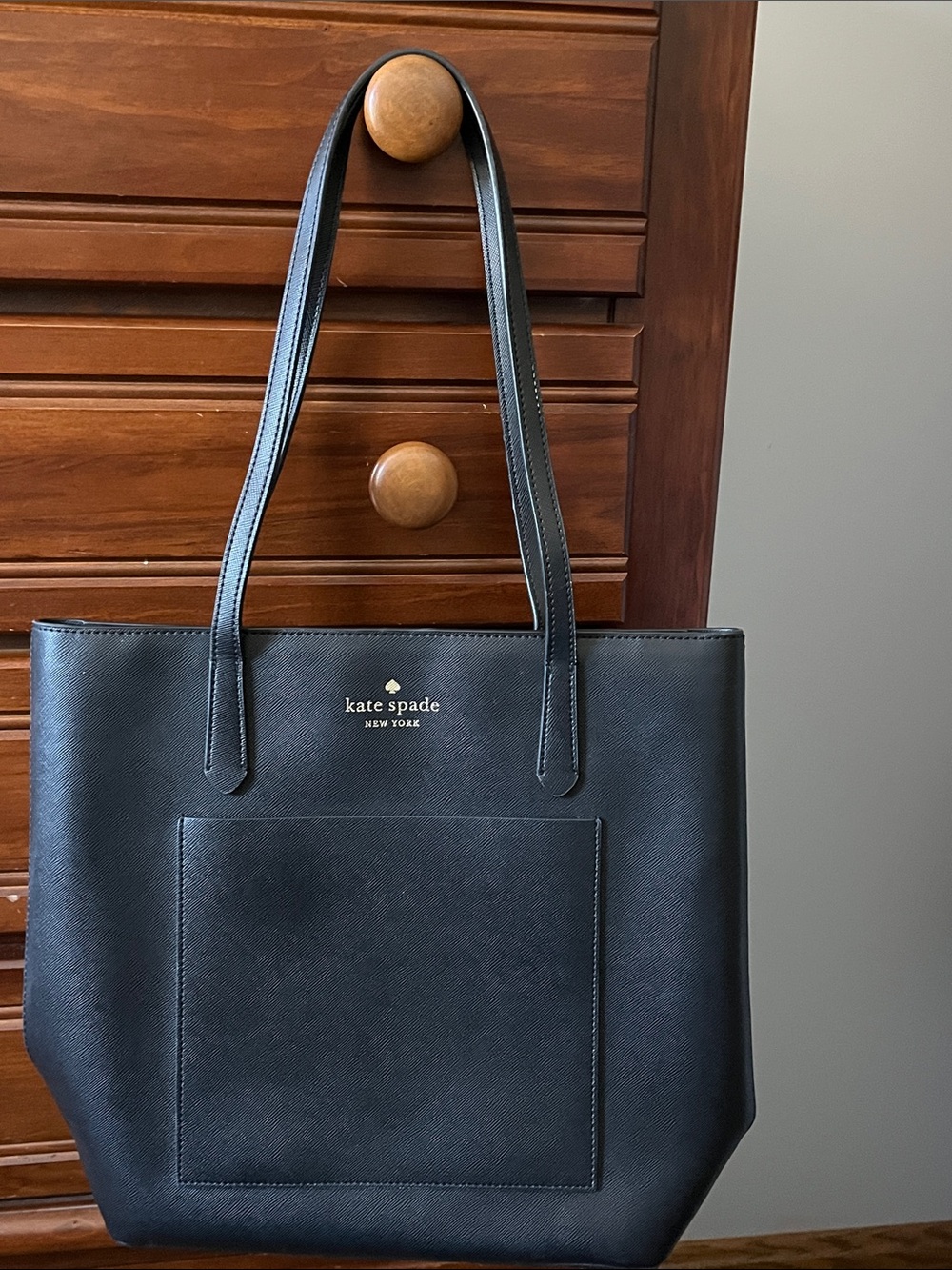 kate spade Black Saffiano Leather Tote Bag
